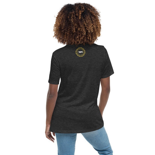 T-shirt femme décontracté yoga - Logo Y brodé rose