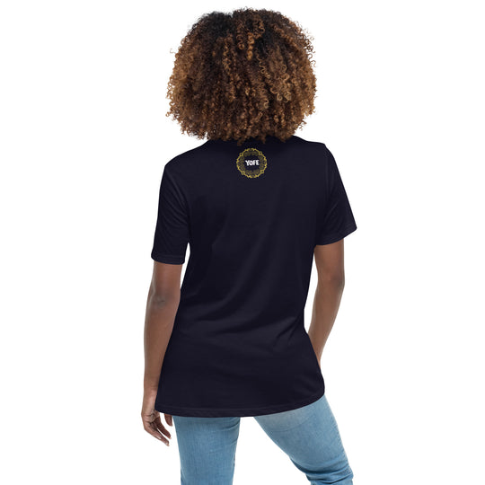 T-shirt femme décontracté yoga - Logo Y brodé rose