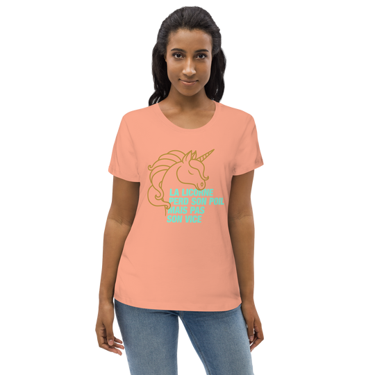 T-shirt moulant écologique femme - la licorne perd son poil mais pas son vice-YOFE YOGA
