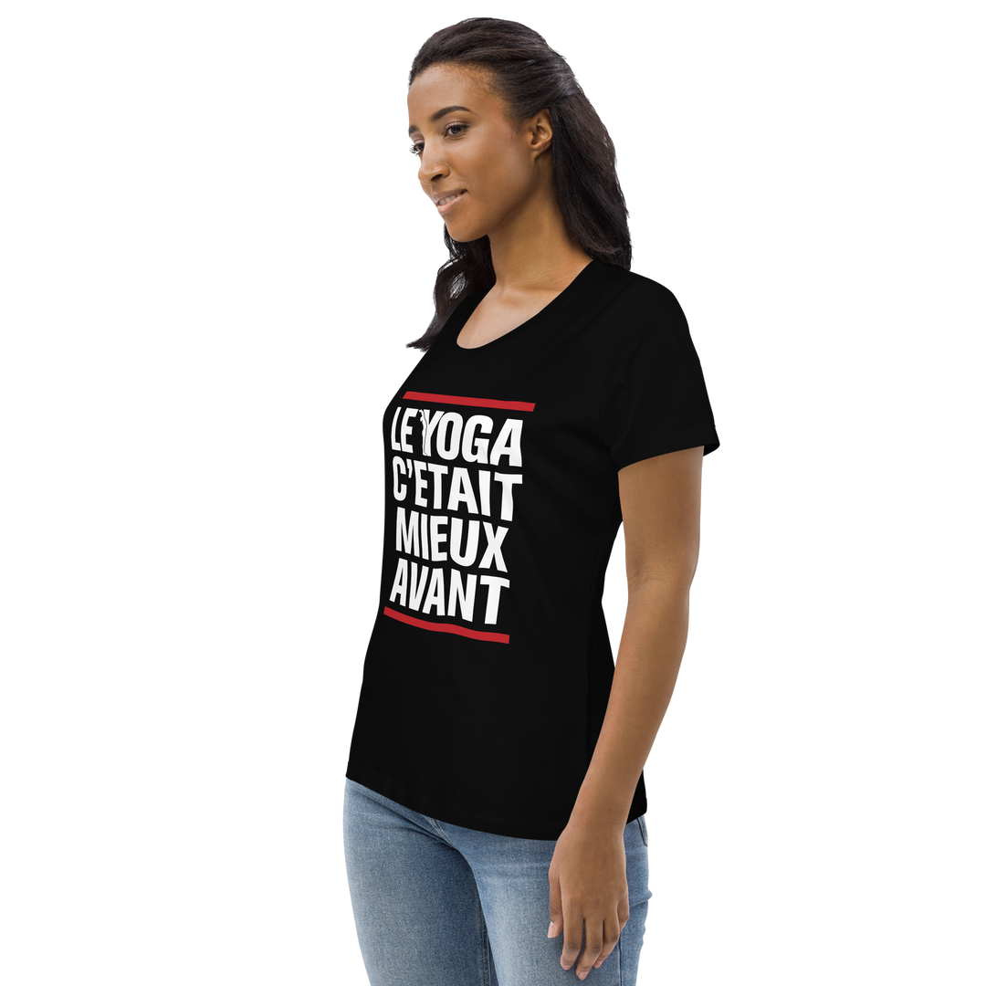 T-shirt moulant écologique femme - le yoga c'était mieux avant-YOFE YOGA