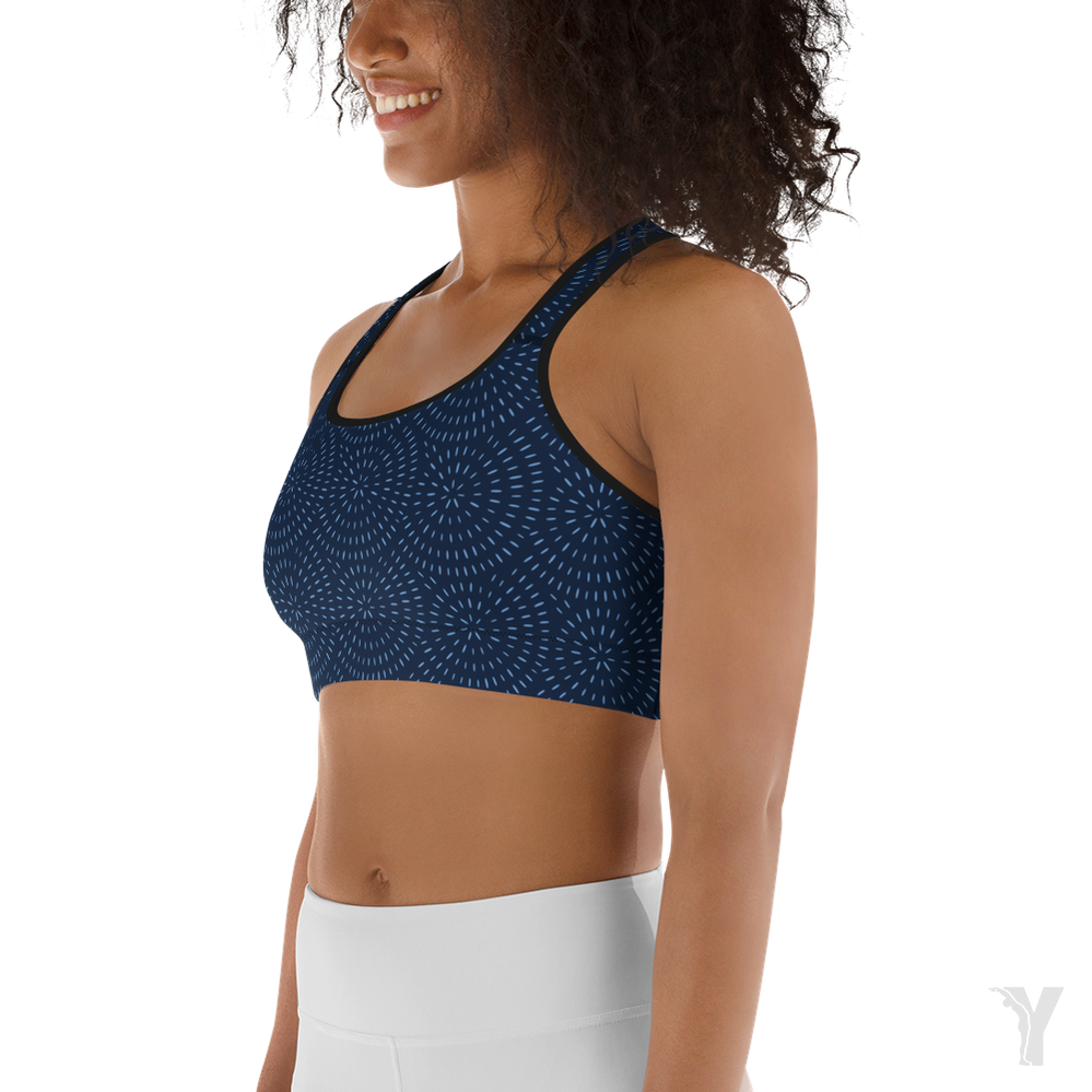 Brassière de yoga - bleu spirale-YOFE YOGA