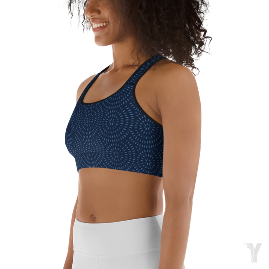 Brassière de yoga - bleu spirale-YOFE YOGA