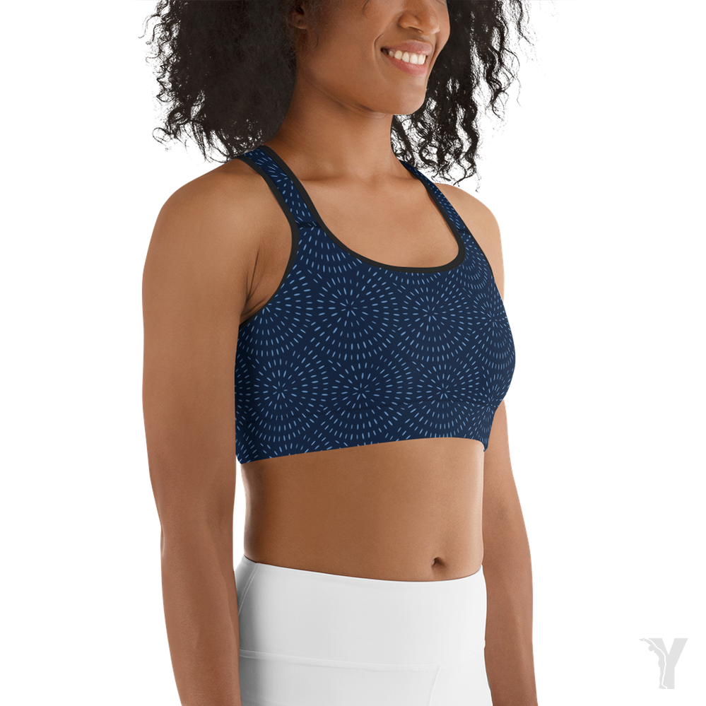 Brassière de yoga - bleu spirale-YOFE YOGA