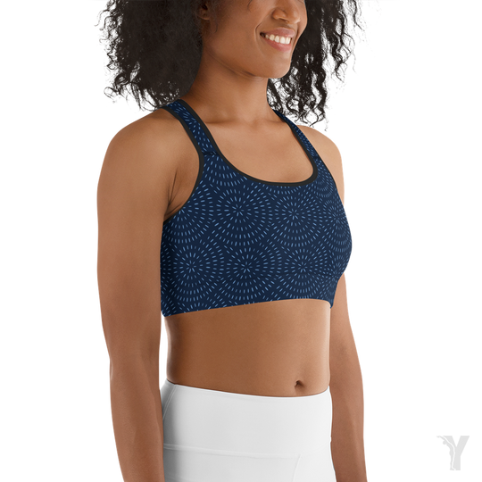 Brassière de yoga - bleu spirale-YOFE YOGA
