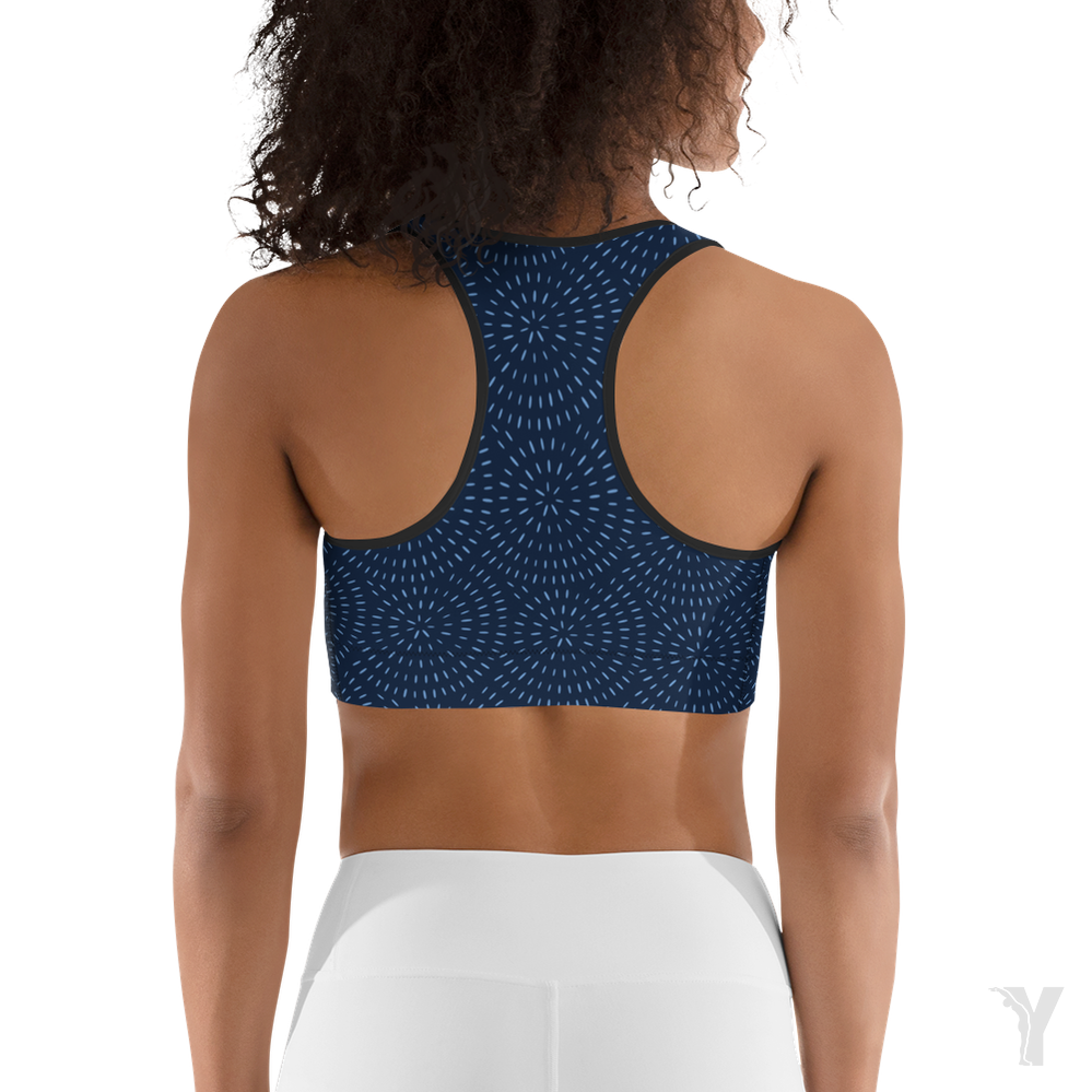 Brassière de yoga - bleu spirale-YOFE YOGA