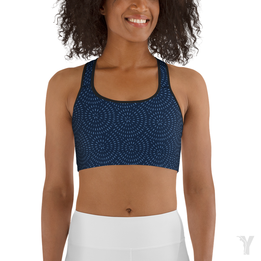 Brassière de yoga - bleu spirale-YOFE YOGA