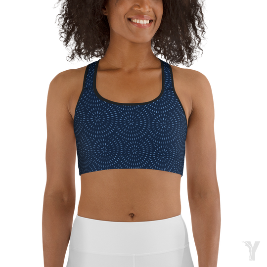 Brassière de yoga - bleu spirale-YOFE YOGA