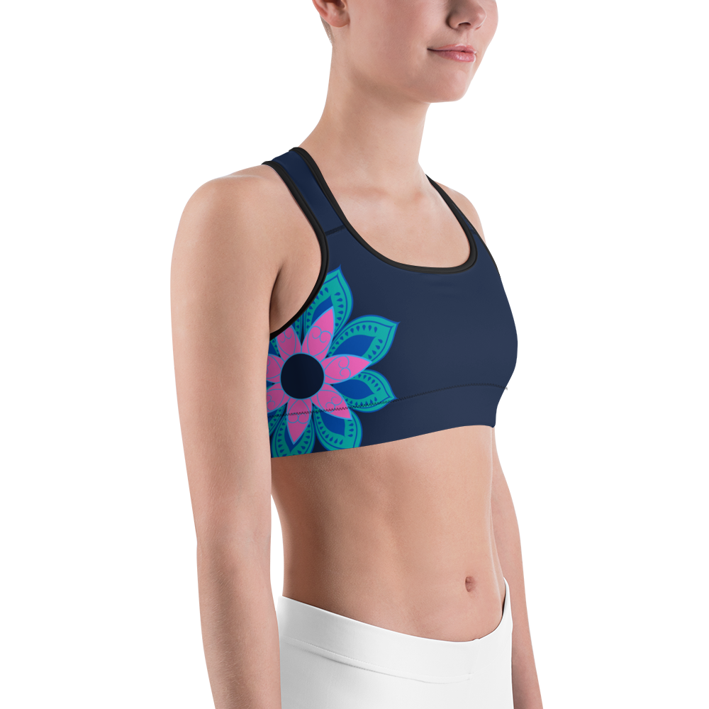 Brassière de yoga - fleur rose