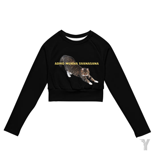 Crop top manches longues en matières recyclées - Chien tête en bas