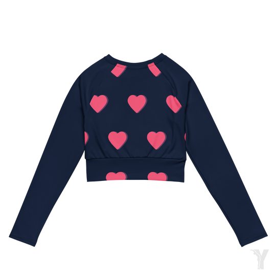 Crop top manches longues - matériaux recyclés - petit coeur