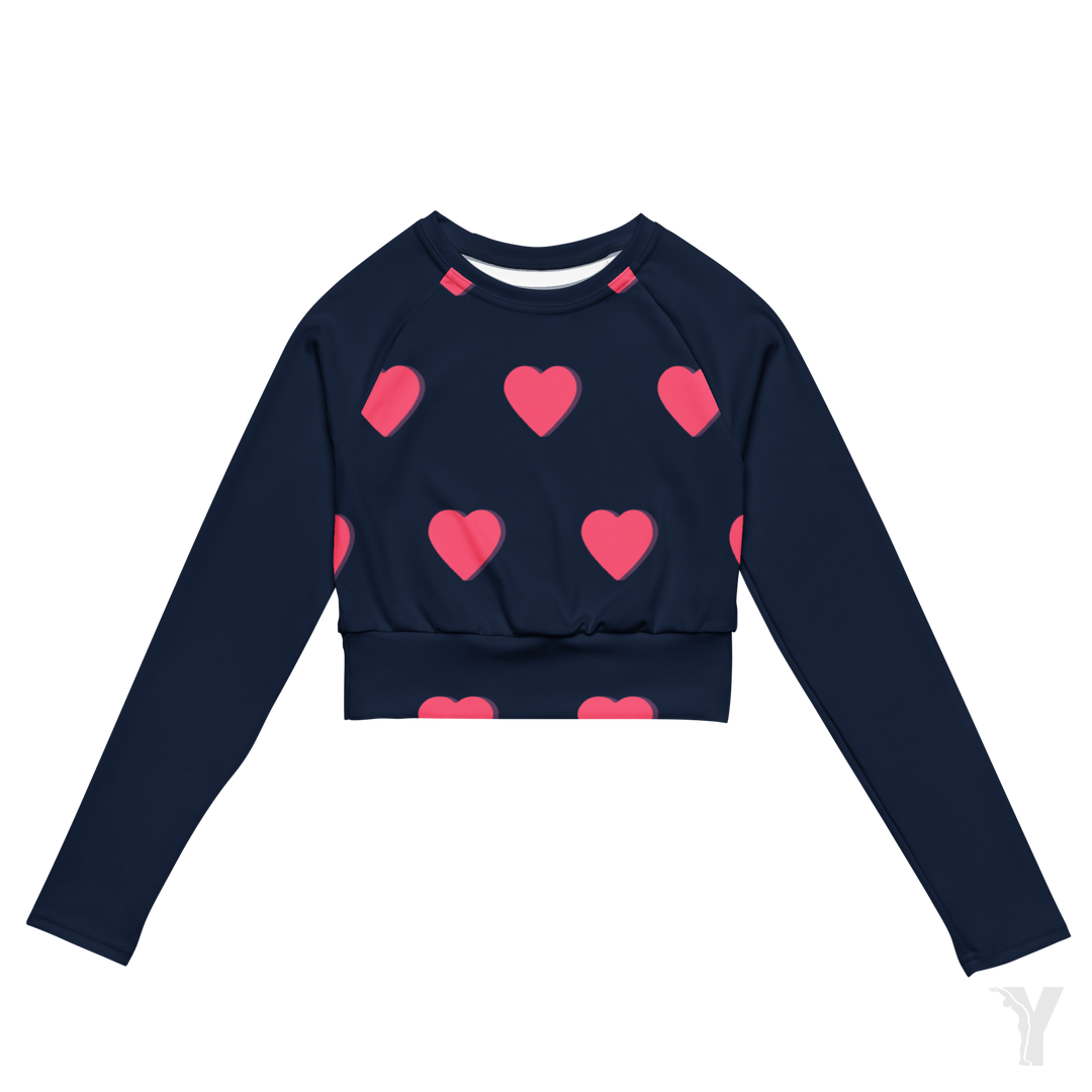 Crop top manches longues - matériaux recyclés - petit coeur
