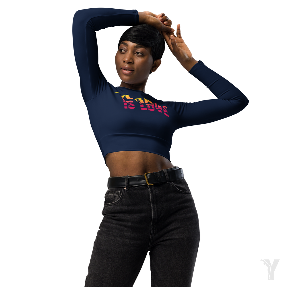Crop top manches longues - matériaux recyclés - yoga is love
