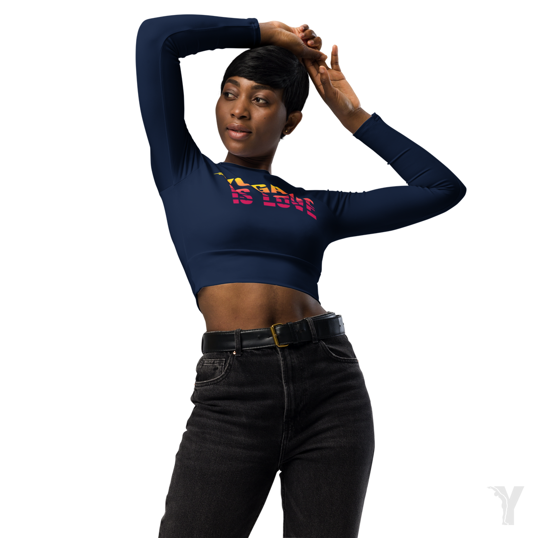 Crop top manches longues - matériaux recyclés - yoga is love