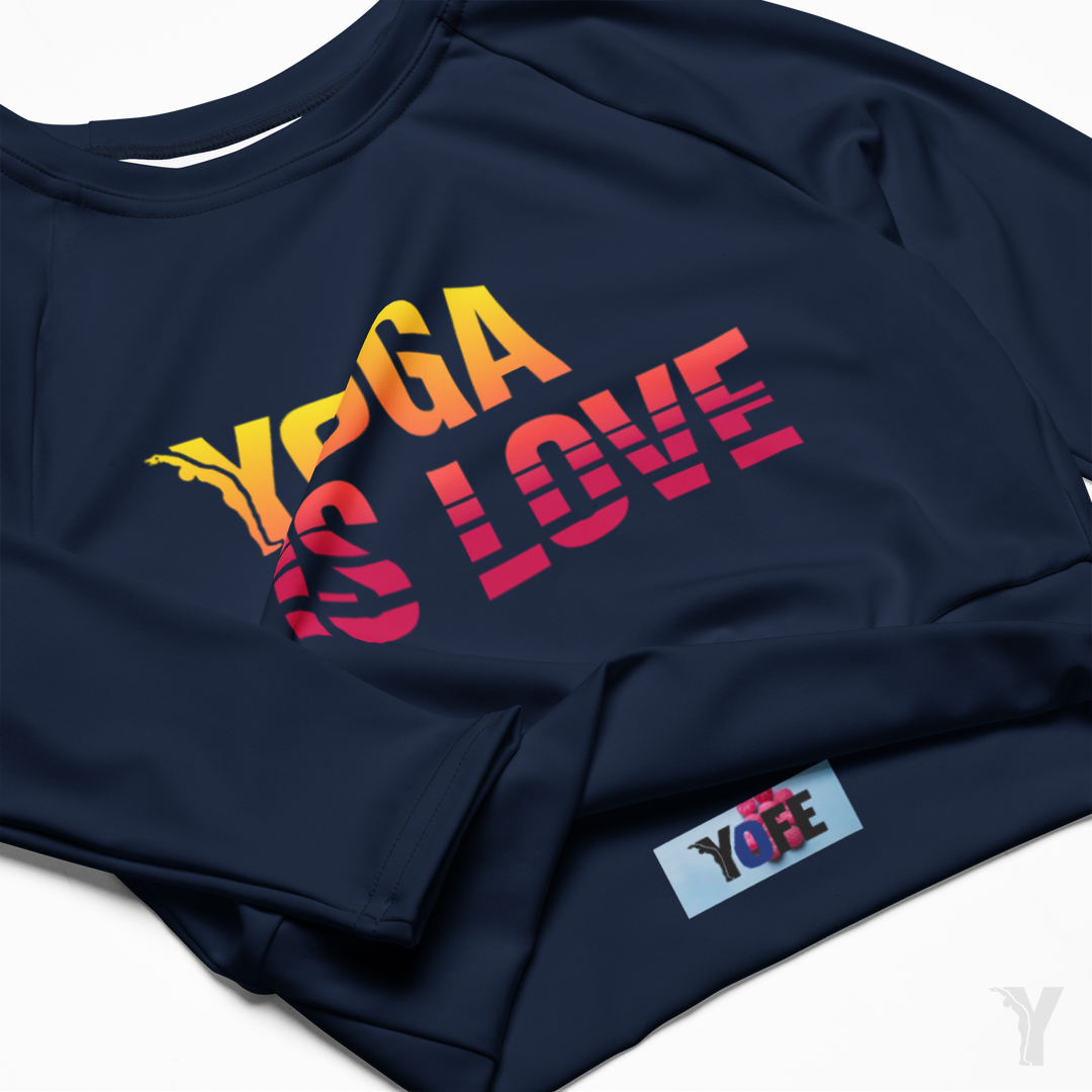Crop top manches longues - matériaux recyclés - yoga is love