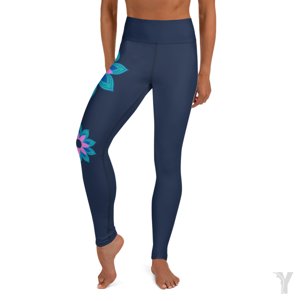 Legging de Yoga - fleur rose