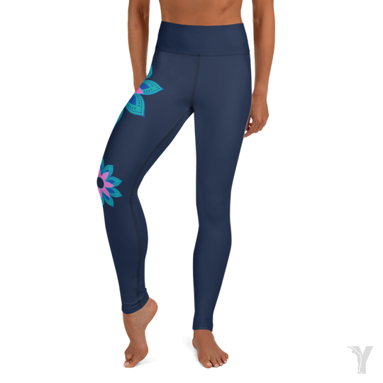 Legging de Yoga - fleur rose