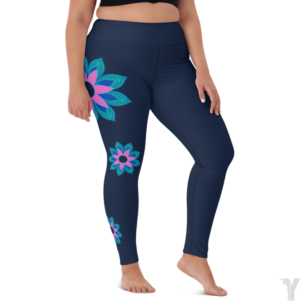Legging de Yoga - fleur rose