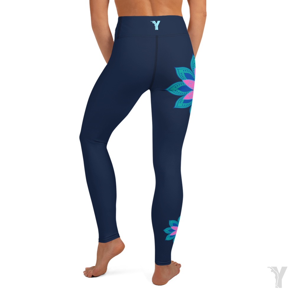 Legging de Yoga - fleur rose