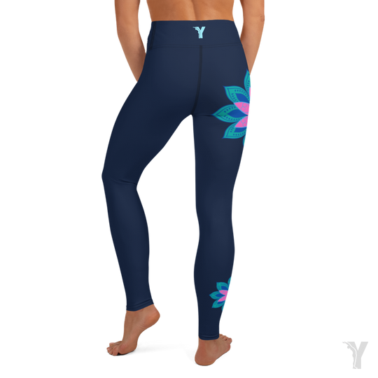 Legging de Yoga - fleur rose