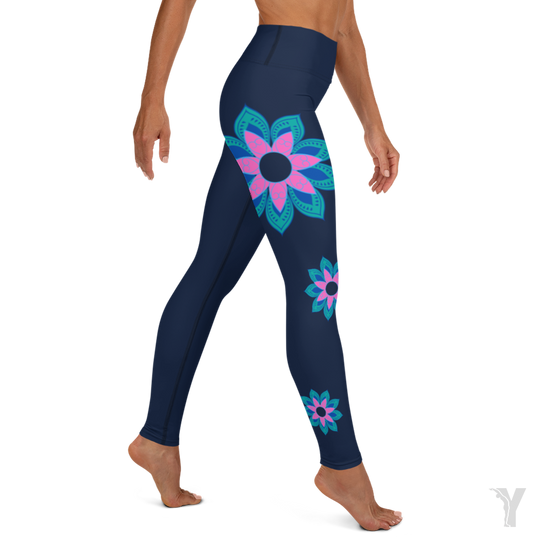 Legging de Yoga - fleur rose
