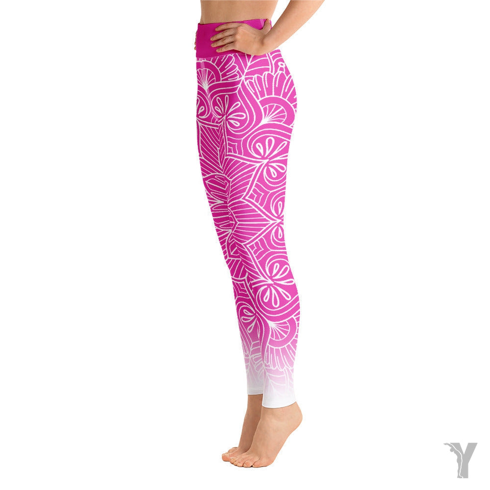 Legging de Yoga - mandala - fuchsia