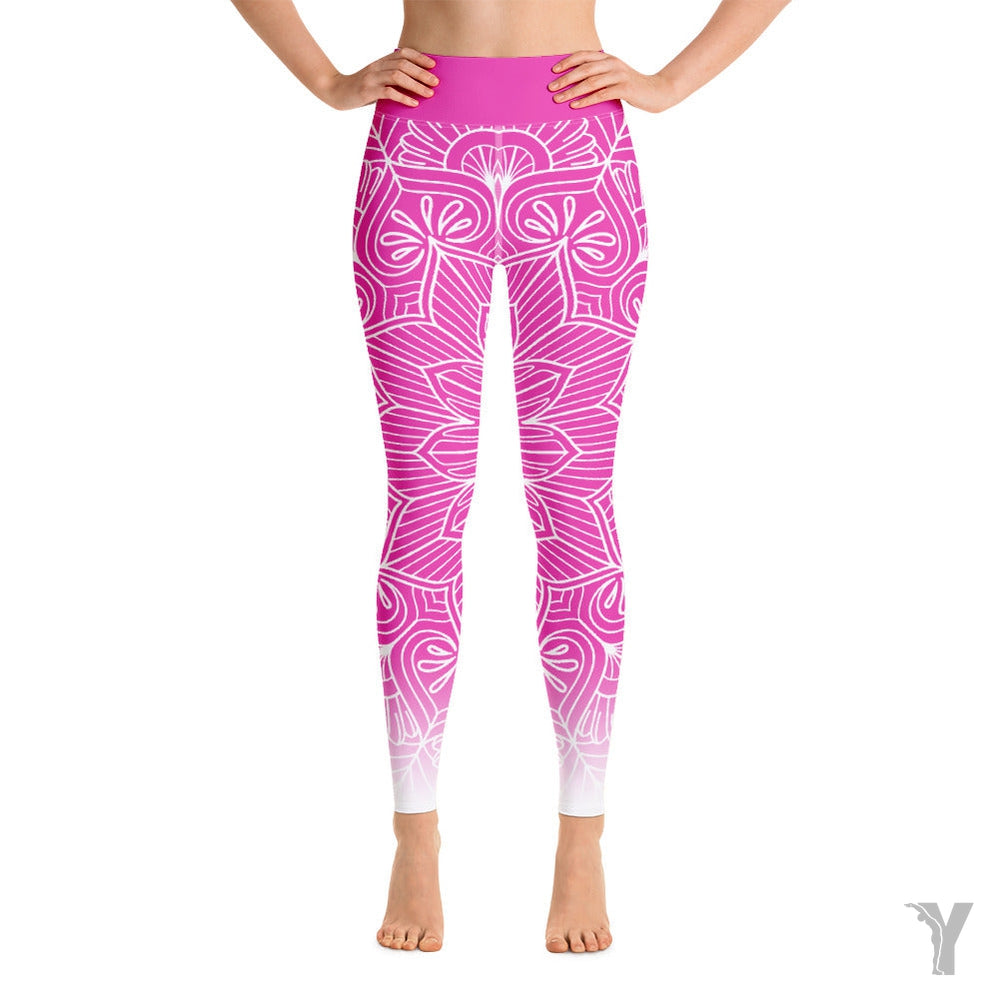 Legging de Yoga - mandala - fuchsia