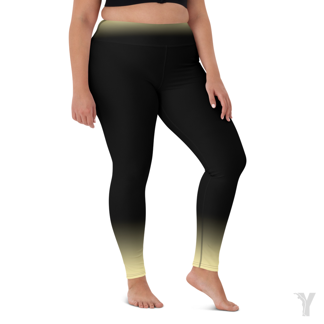 Legging de Yoga - noir dégradé jaune