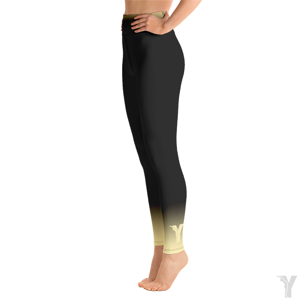 Legging de Yoga - noir dégradé jaune