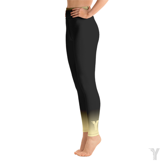 Legging de Yoga - noir dégradé jaune