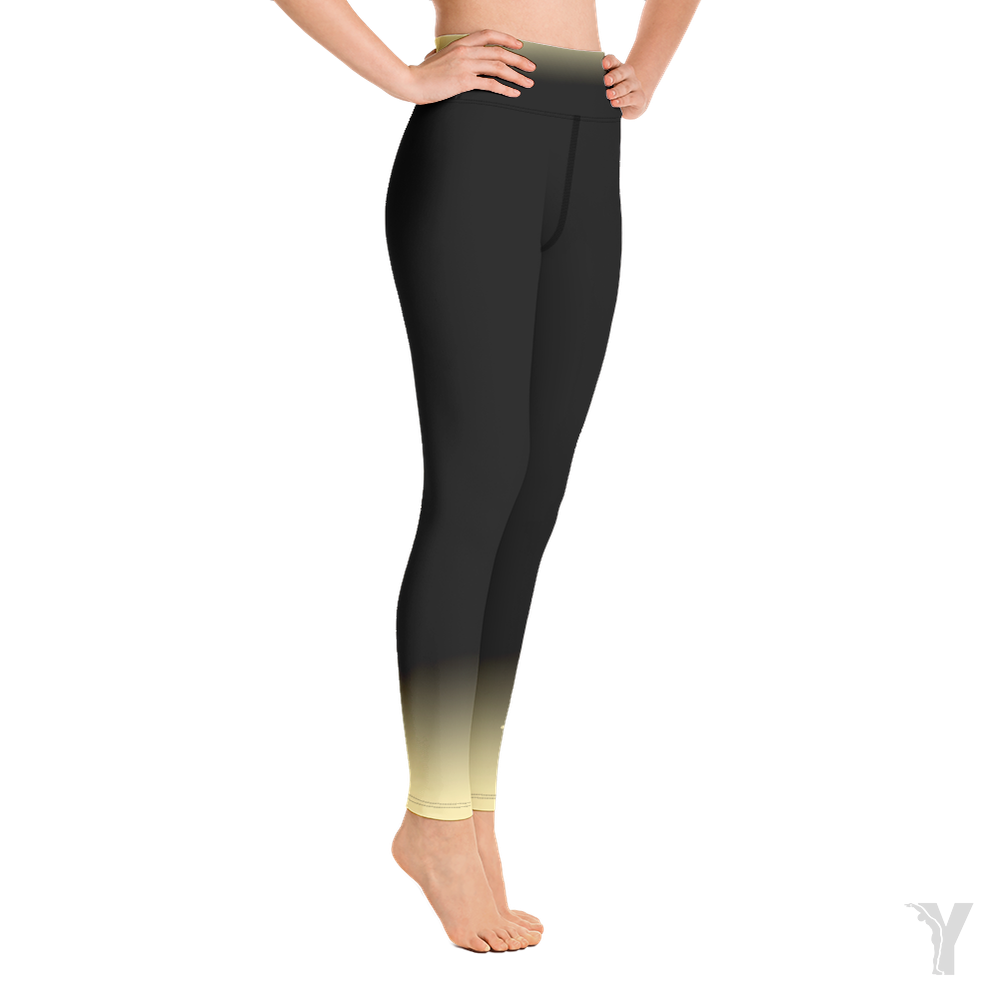 Legging de Yoga - noir dégradé jaune