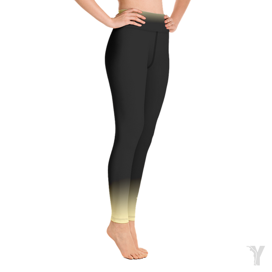 Legging de Yoga - noir dégradé jaune