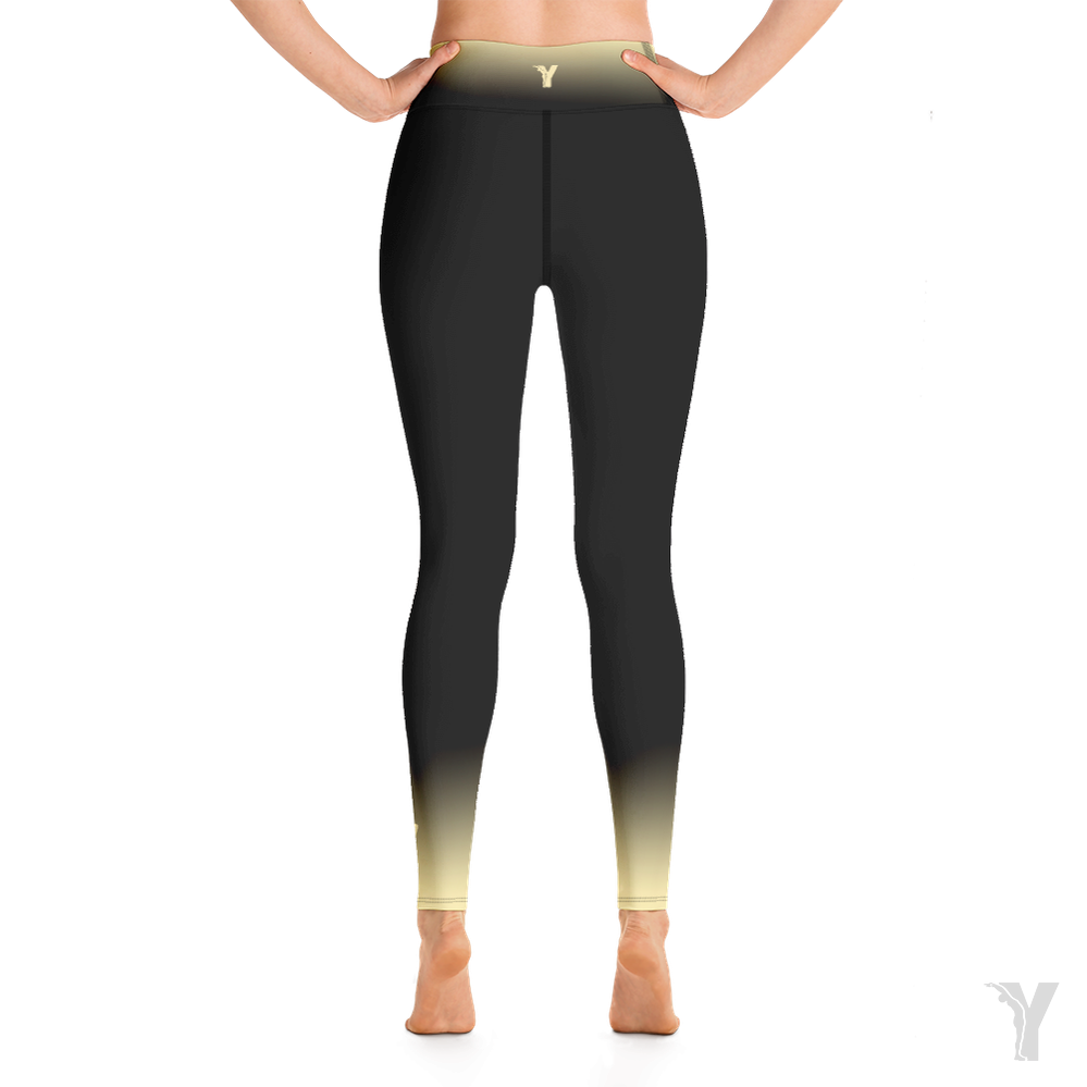 Legging de Yoga - noir dégradé jaune