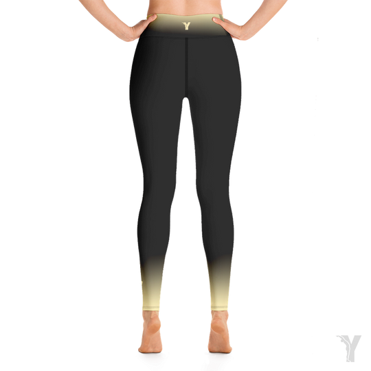 Legging de Yoga - noir dégradé jaune
