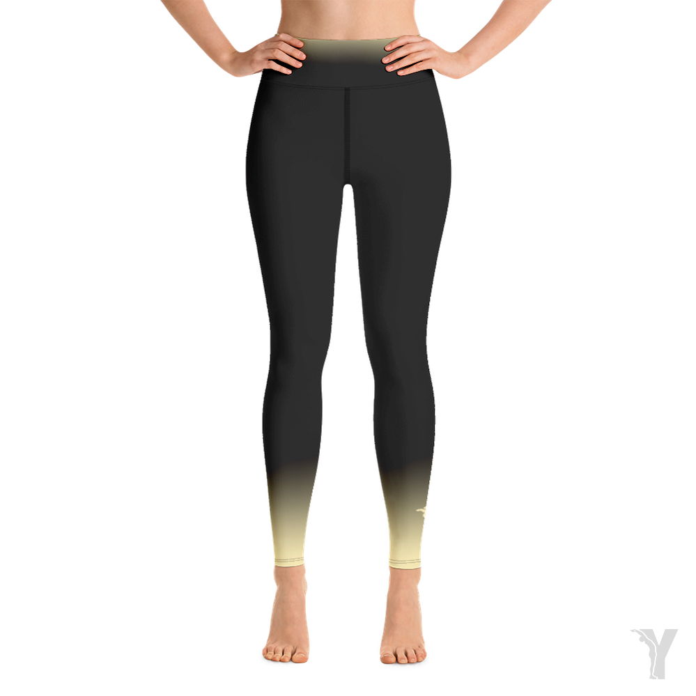 Legging de Yoga - noir dégradé jaune