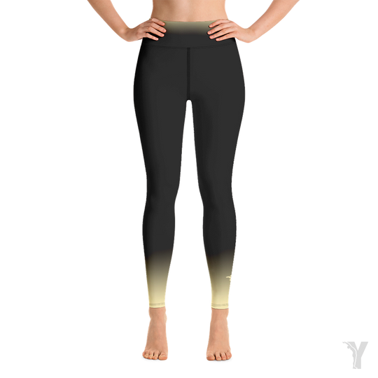 Legging de Yoga - noir dégradé jaune