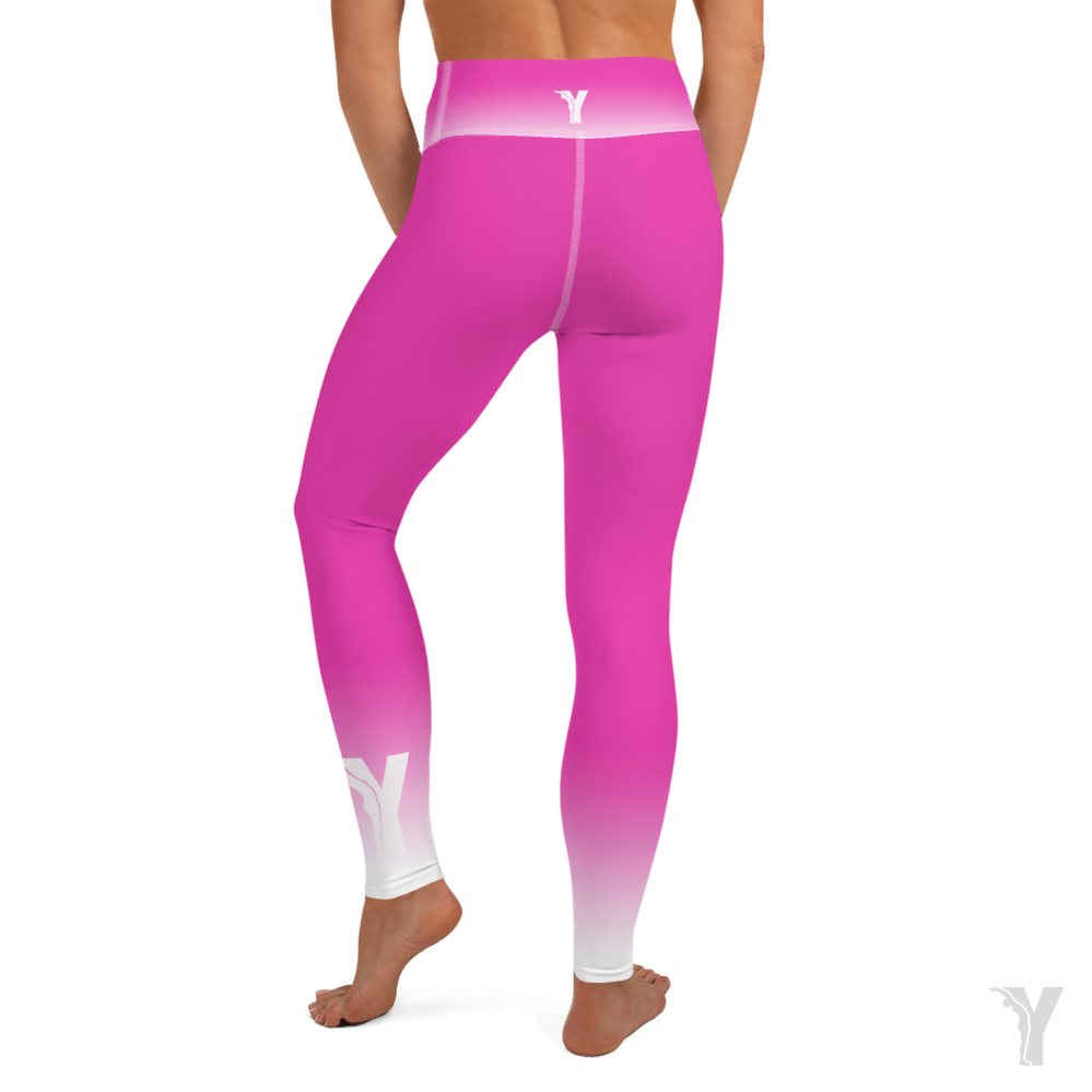Legging de Yoga - rose fuchsia logo Y blanc-YOFE YOGA