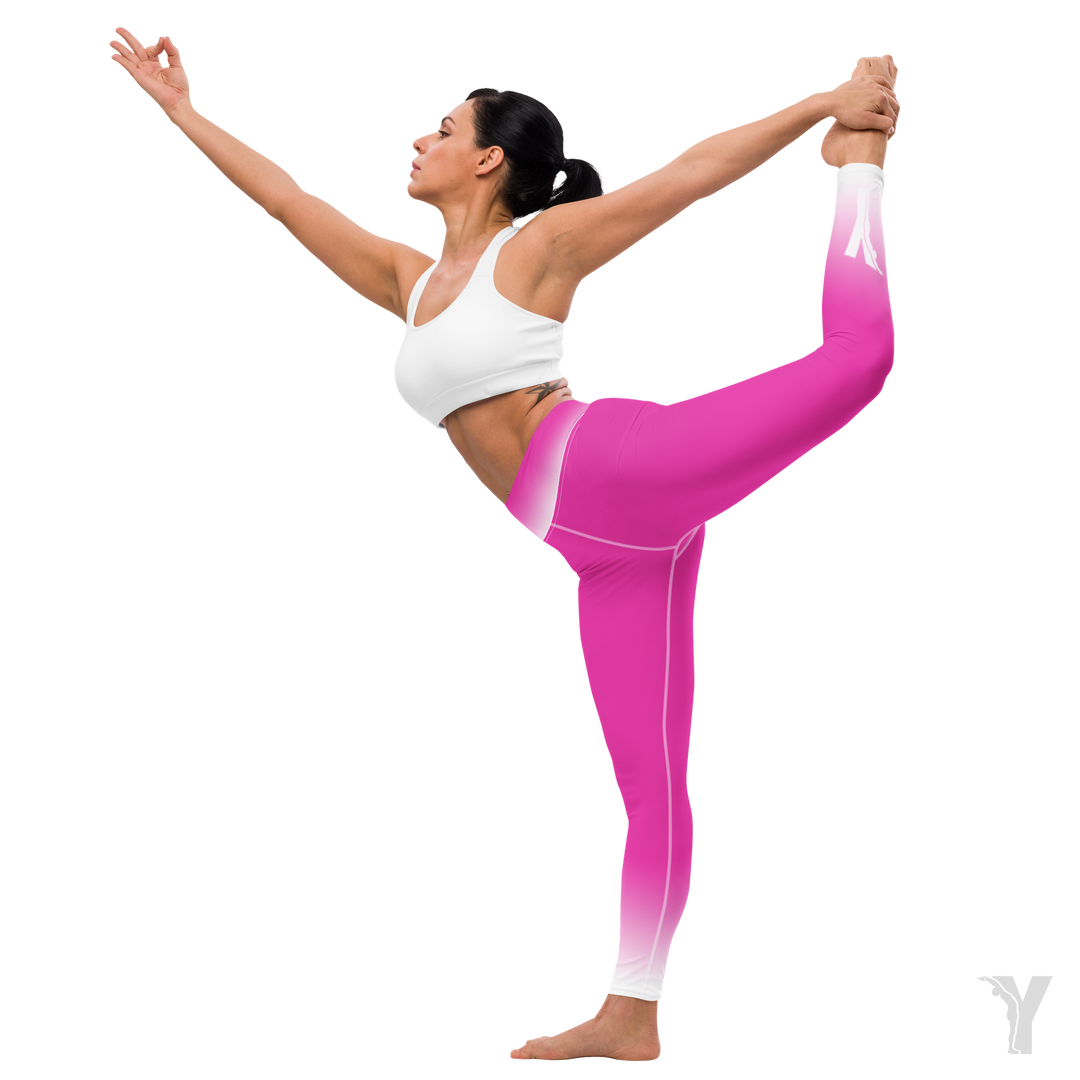 Legging de Yoga - rose fuchsia logo Y blanc-YOFE YOGA