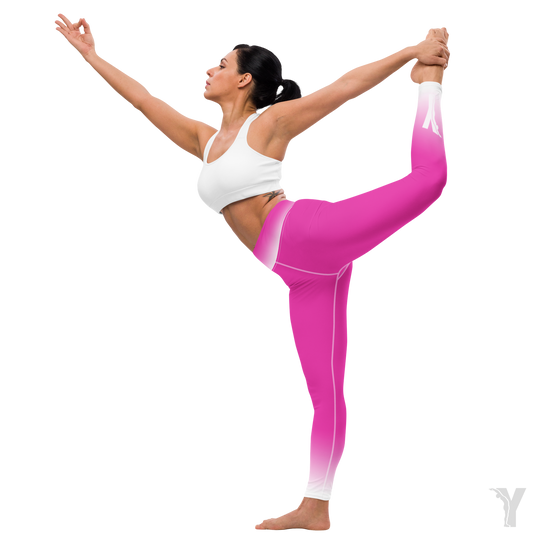 Legging de Yoga - rose fuchsia logo Y blanc-YOFE YOGA