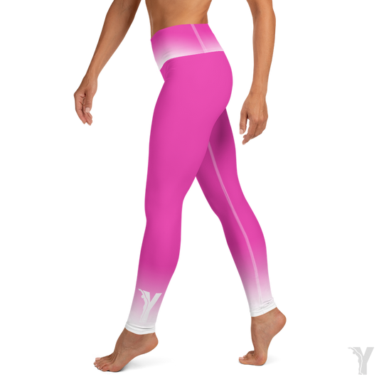 Legging de Yoga - rose fuchsia logo Y blanc-YOFE YOGA
