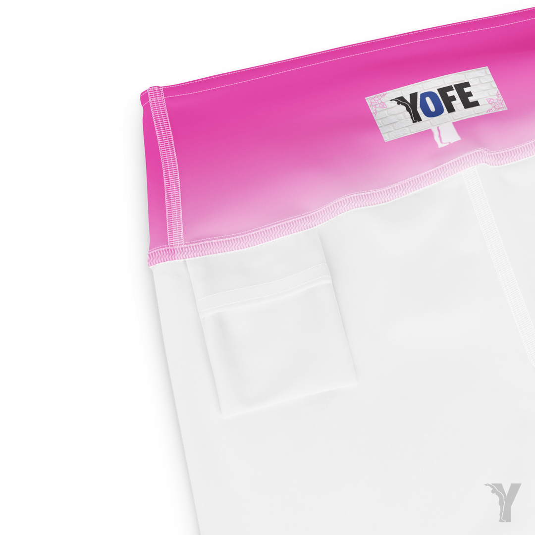 Legging de Yoga - rose fuchsia logo Y blanc-YOFE YOGA