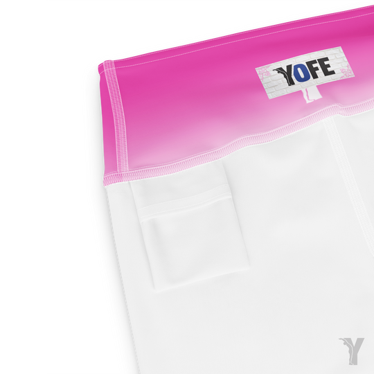Legging de Yoga - rose fuchsia logo Y blanc-YOFE YOGA