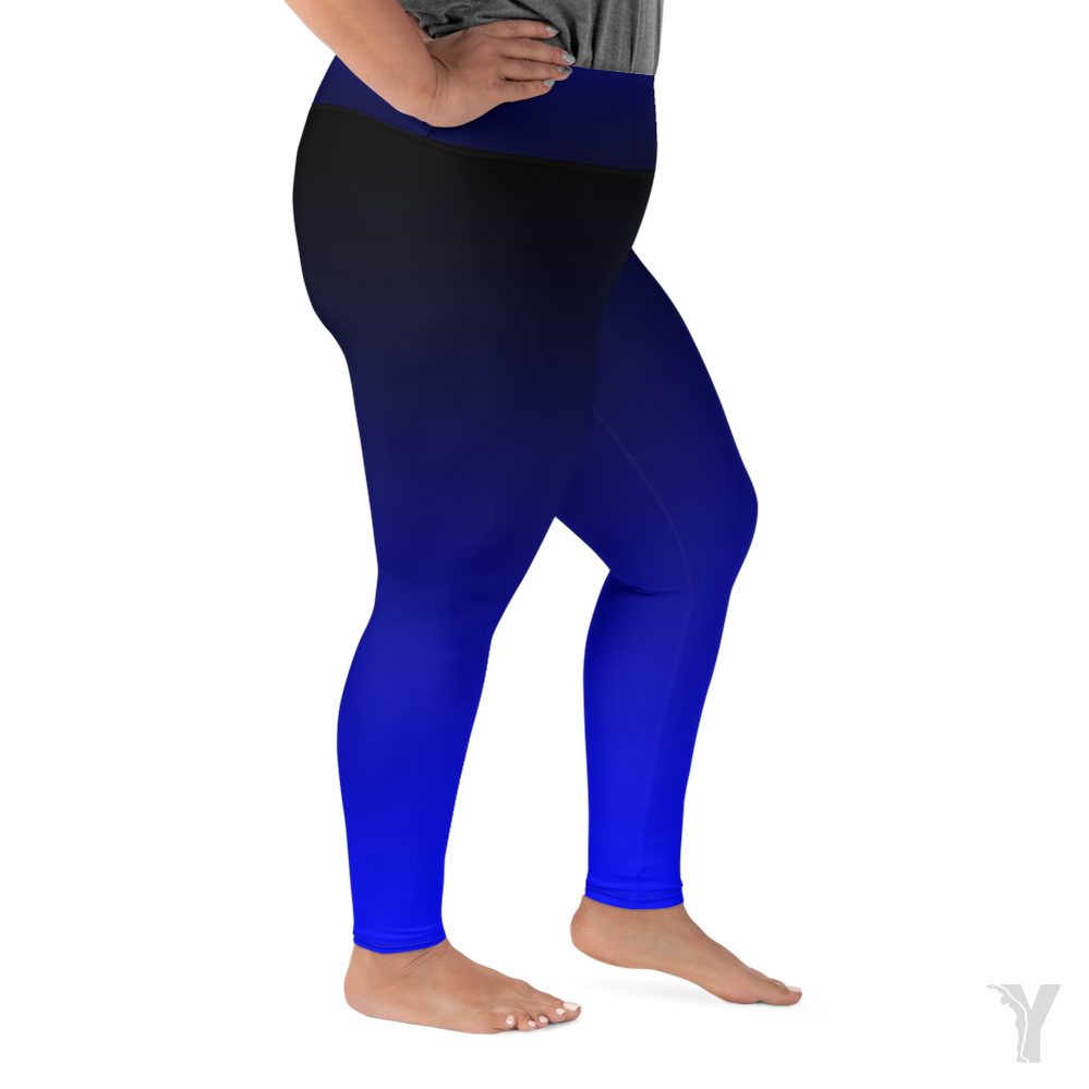 Legging de yoga - grande taille - degradé noir bleu- yofe yoga