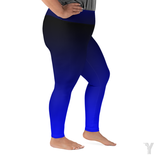 Legging de yoga - grande taille - degradé noir bleu- yofe yoga