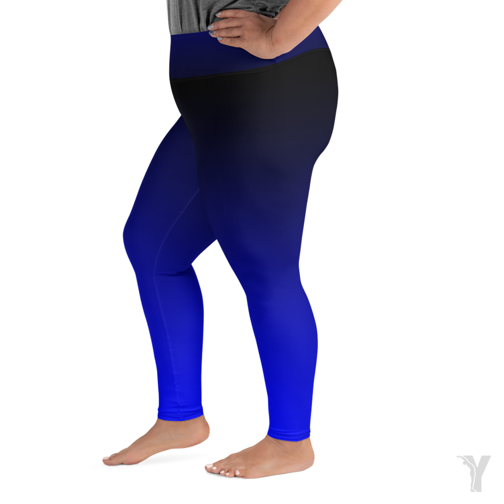 Legging de yoga - grande taille - degradé noir bleu- yofe yoga