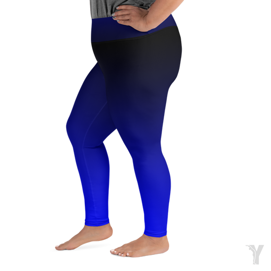 Legging de yoga - grande taille - degradé noir bleu- yofe yoga