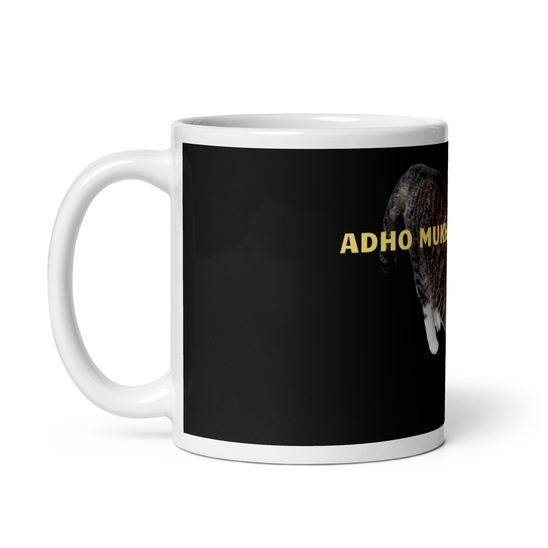 Mug Blanc Brillant - adho mukha svanasa le chat