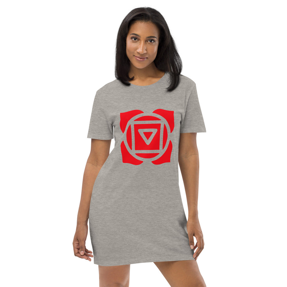 Robe t-shirt en coton bio - chakra racine