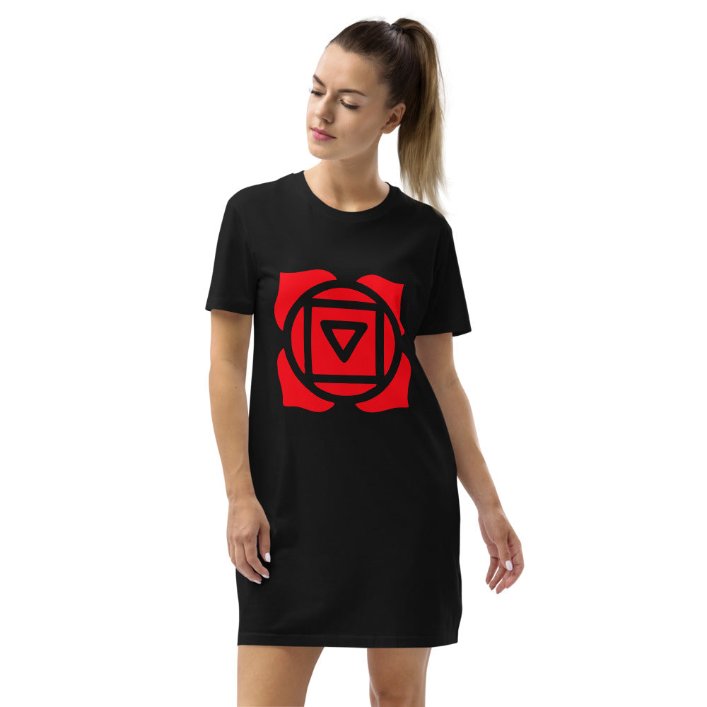 Robe t-shirt en coton bio - chakra racine