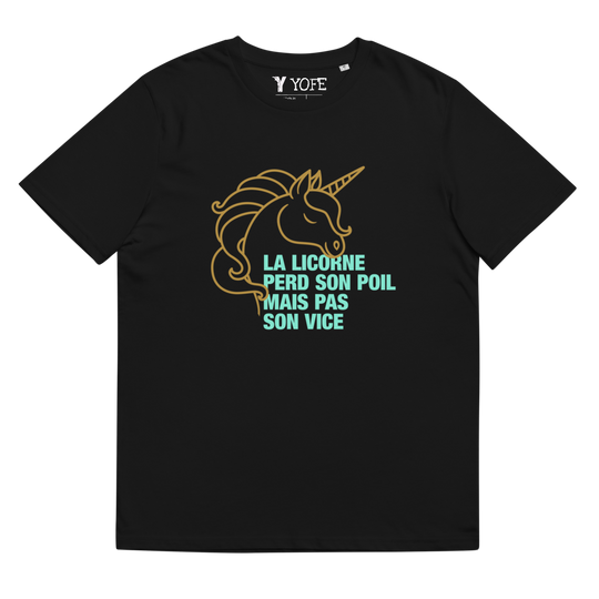 T-shirt - la licorne perd son poil mais pas son vice-YOFE YOGA