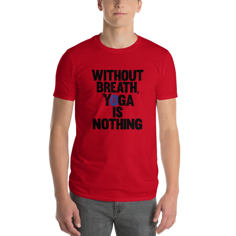Tshirt - Without breath Yoga is nothing - rouge-YOFE YOGA